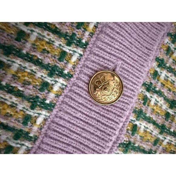 Cider Pastel Plaid Cardigan Sweater Women’s Size M Small Button Cropped Cardigan - Picture 6 of 8